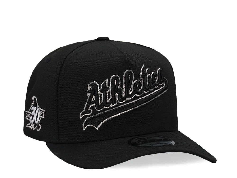 New Era Oakland Athletics Black Silver 9Fifty A Frame Snapback Hat