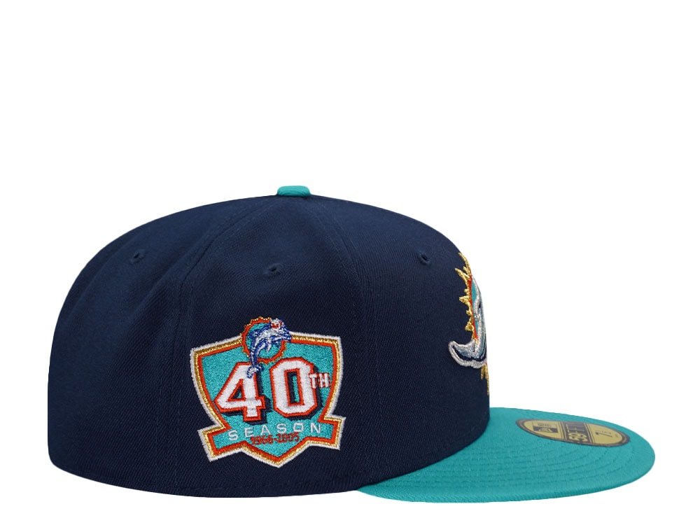 New Era Miami Dolphins 40th Anniversary Navy Two Tone Edition 59Fifty Fitted Hat