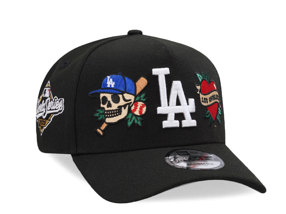 New Era Los Angeles Dodgers World Series 2025 Tattoo Black Prime Edition 9Forty A Frame Snapback Hat