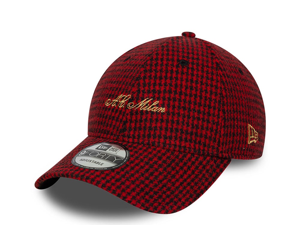 New Era Ac Milan Houndstooth Red Edition 9Forty Adjustable Hat