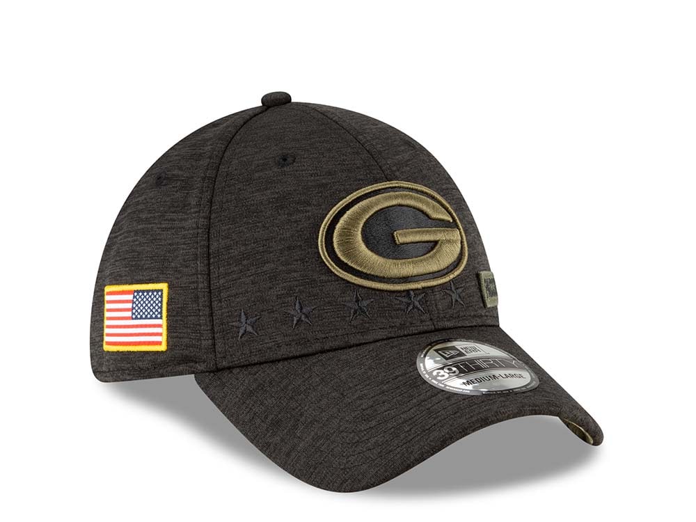 New Era Green Bay Packers Salute to Service 2020 39Thirty Stretch Hat