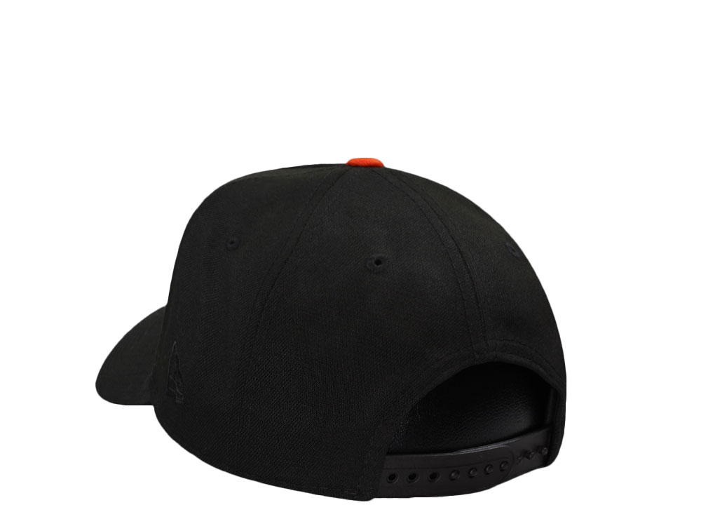 New Era Anaheim Ducks 30th Anniversary Blackout Orange Pop Prime Edition 9Forty A Frame Snapback Hat