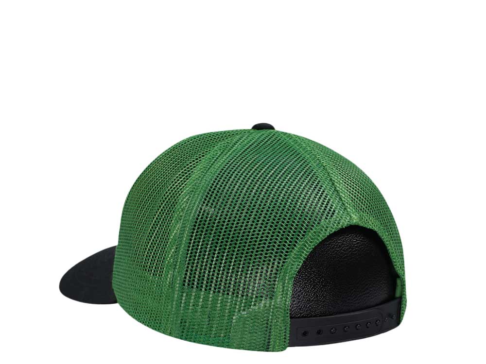 John Deere Logo Mesh Black Trucker Snapback Hat