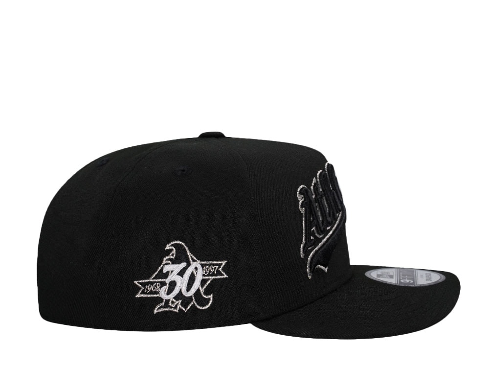 New Era Oakland Athletics Black Silver 9Fifty A Frame Snapback Hat