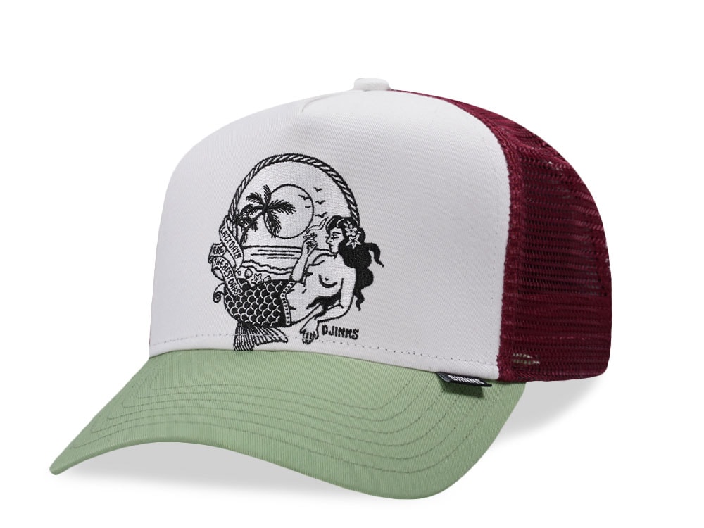 Djinns HFT Lazy Mermaid White Trucker Snapback Hat