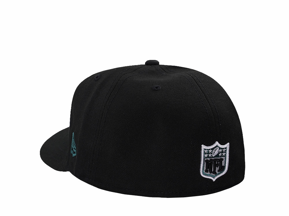 New Era Philadelphia Eagles Black Prime Edition Pre Curved 59Fifty Fitted Hat