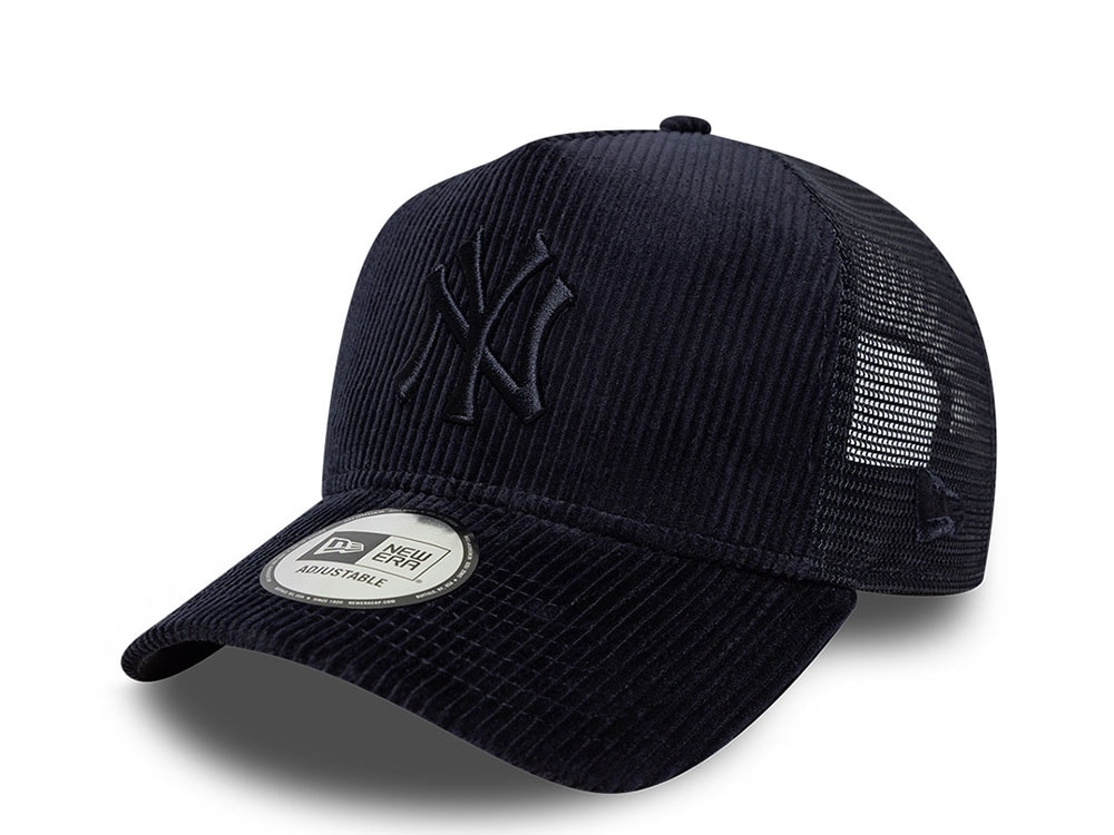 New Era New York Yankees Corduroy Tonal Navy Prime Edition 9Forty A Frame Trucker Snapback Hat