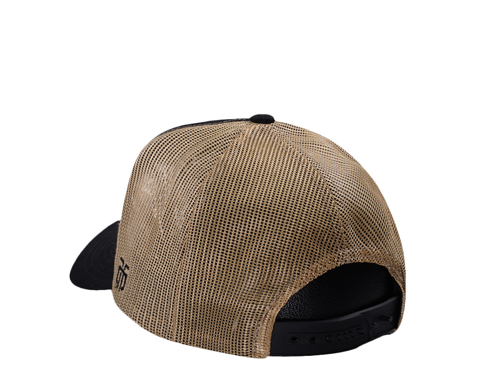 Parallel Union Fire Skull Patch Black Distressed Edition Trucker Snapback Hat