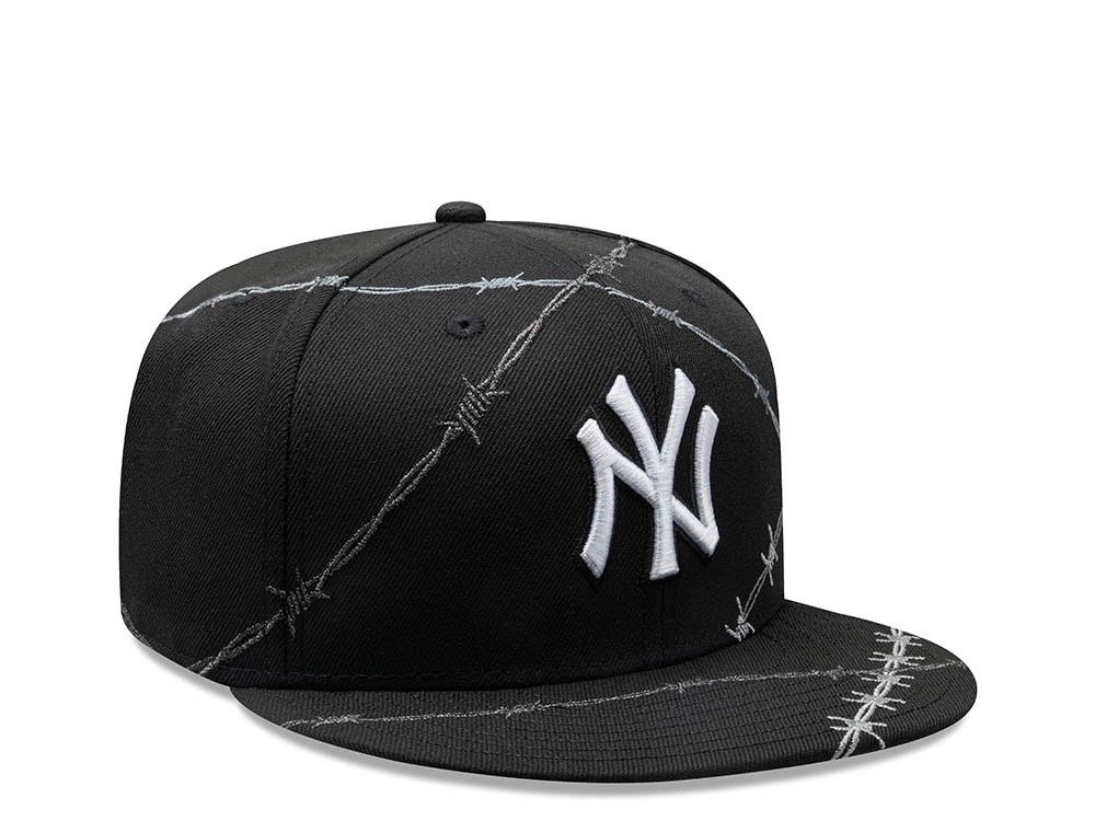 New Era New York Yankees Barbwire Black Prime Edition 59Fifty Fitted Hat