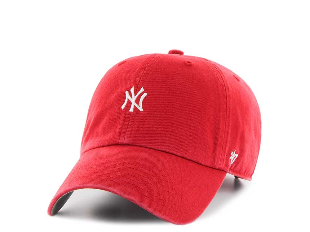 47Brand New York Yankees Red Base Runner Clean up Strapback Hat