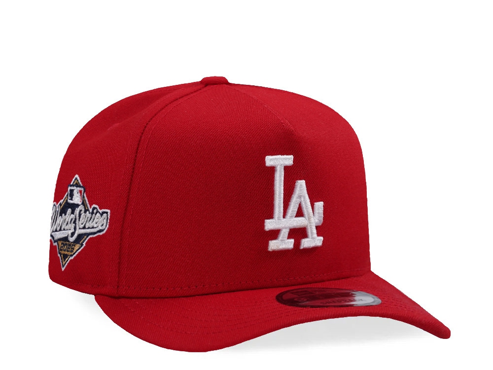 New Era Los Angeles Dodgers World Series 2025 Scarlet Prime Edition 9Fifty A Frame Snapback Hat