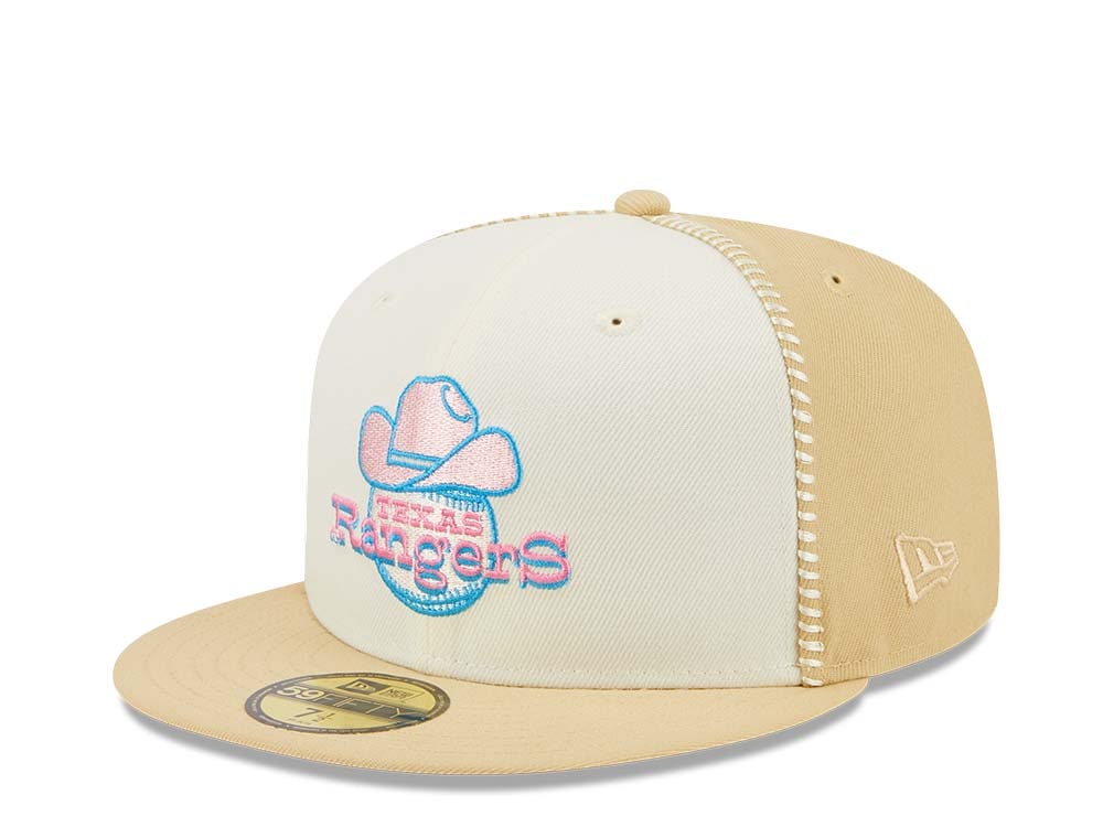 New Era Texas Rangers Stitch Arlington Stadium Gold Edition 59Fifty Fitted Hat