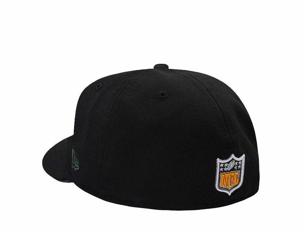 New Era Green Bay Packers Black Prime Edition Pre Curved 59Fifty Fitted Hat