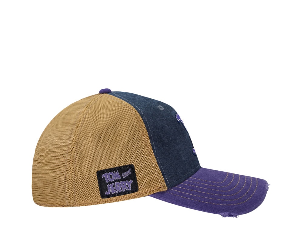 Capslab Tom and Jerry Distressed Navy Trucker Snapback Hat