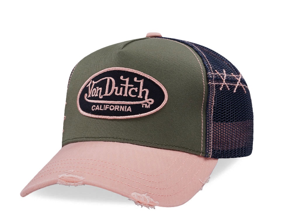 Von Dutch Oval Patch Pink Highlight Edition Trucker Snapback Hat