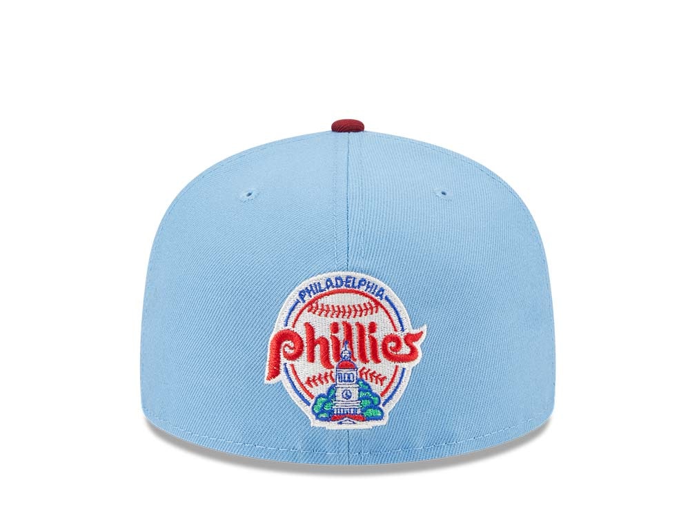 New Era Philadelphia Phillies World Series 1980 Powder Blues Sky Throwback Two Tone Edition 59Fifty Fitted Hat