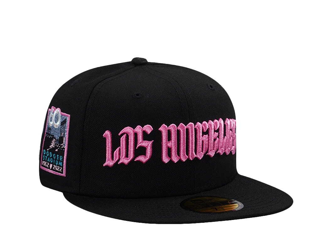 New Era Los Angeles Dodgers 60th Anniversary Pink Black Prime Edition 59Fifty Fitted Hat