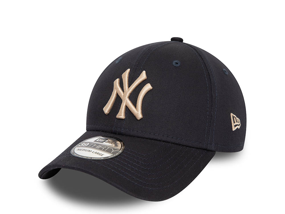 Casquette New Era 39Thirty New York Yankees - Heather Navy, Taille Extensible, Couronne Structurée - 13