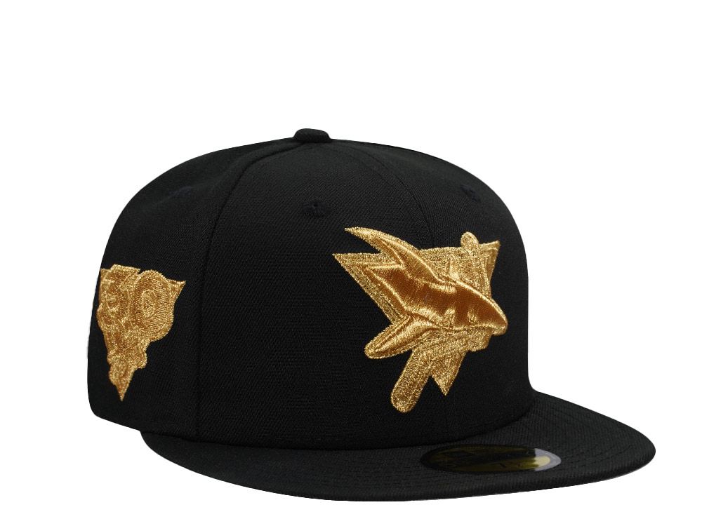 New Era San Jose Sharks 30th Anniversary 24K Black Prime Edition 59Fifty Fitted Hat