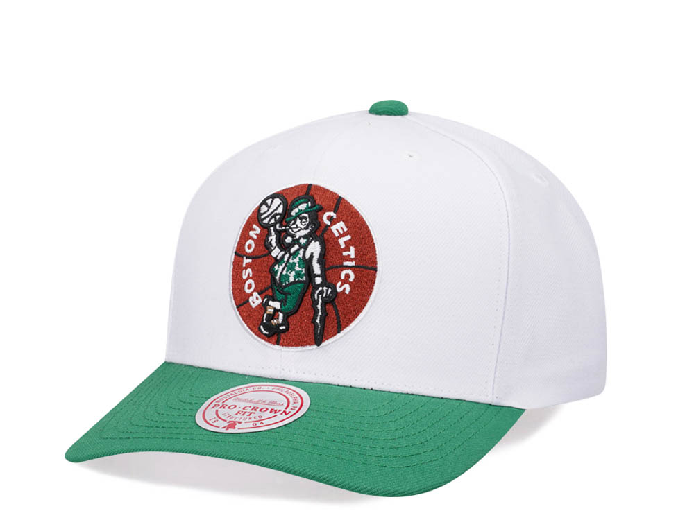 Mitchell & Ness Boston Celtics Team Two Tone 2.0 Pro White Snapback Hat