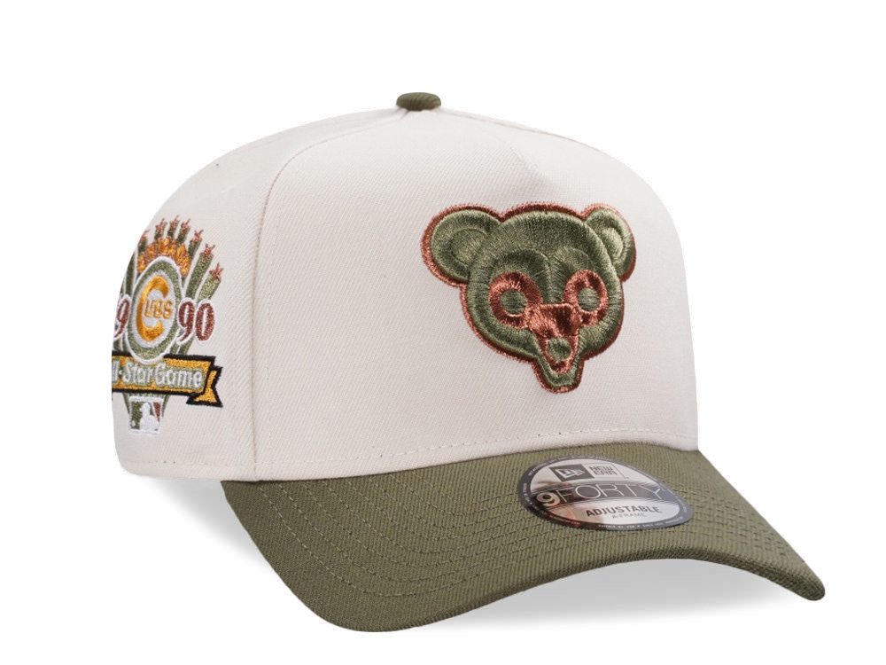 New Era Chicago Cubs All Star Game 1990 Cream Two Tone Edition 9Forty A Frame Snapback Hat