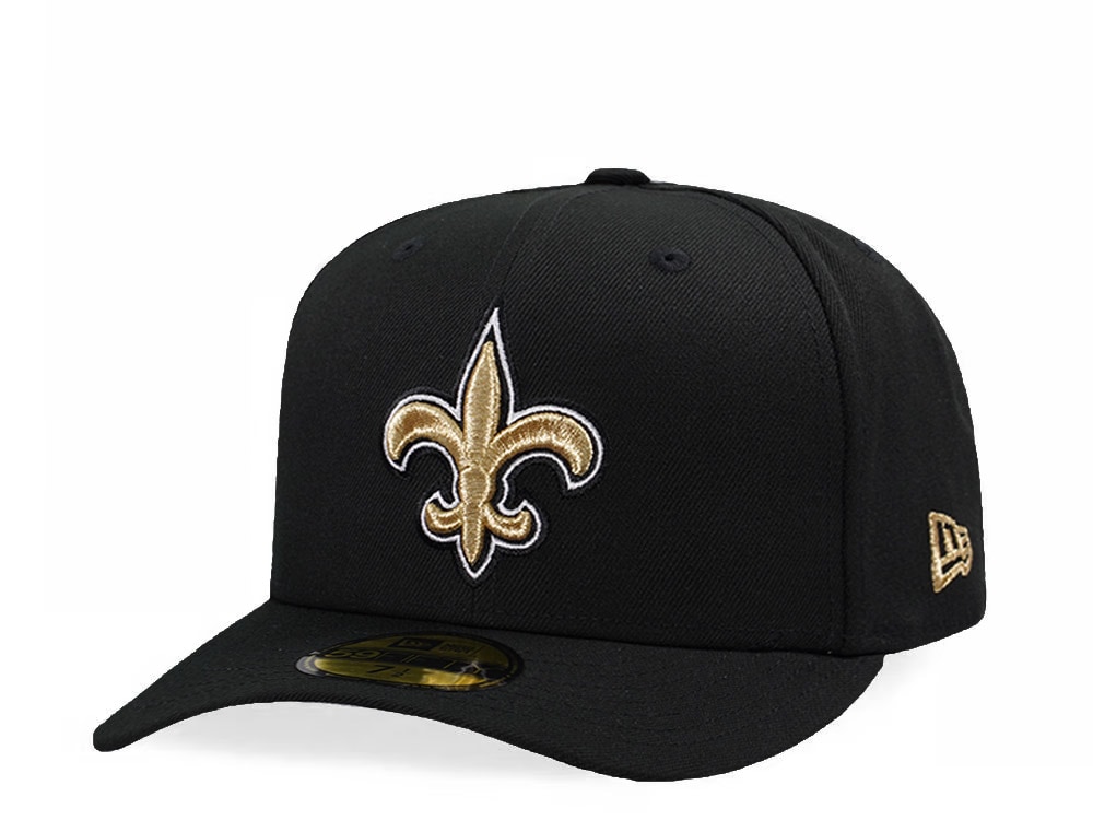 New Era New Orleans Saints Black Classic Edition Pre Curved 59Fifty Fitted Hat
