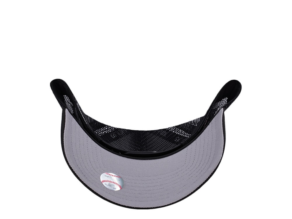 New Era New York Yankees Micro Logo Black Edition 9Forty A Frame Trucker Snapback Hat