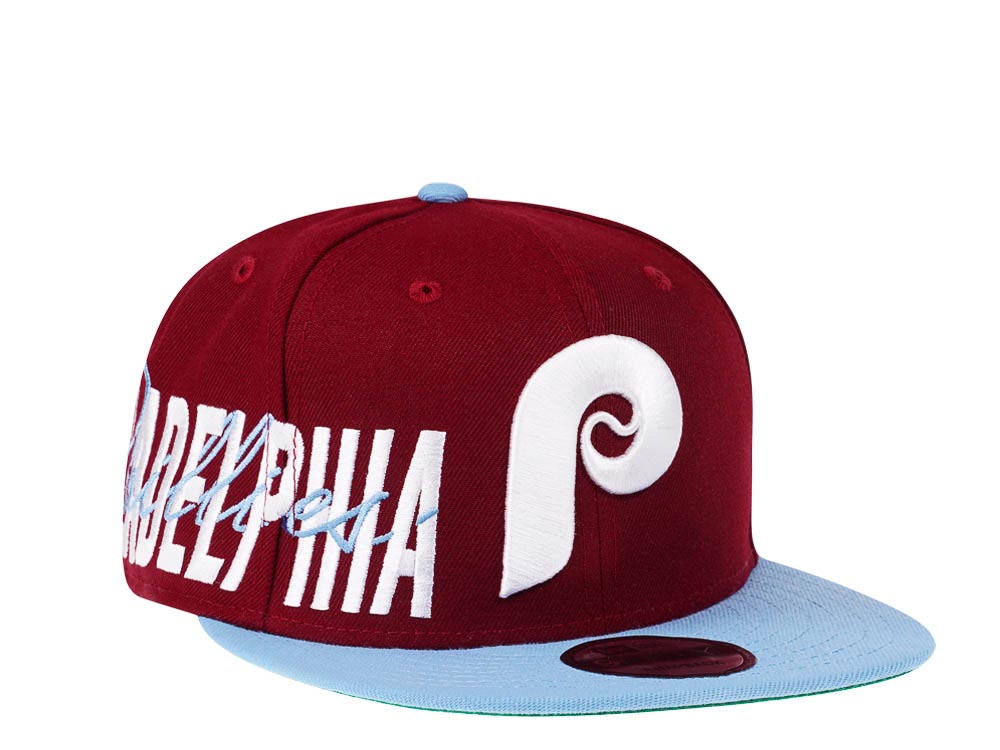 New Era Philadelphia Phillies Maroon Sidefront Edition 9Fifty