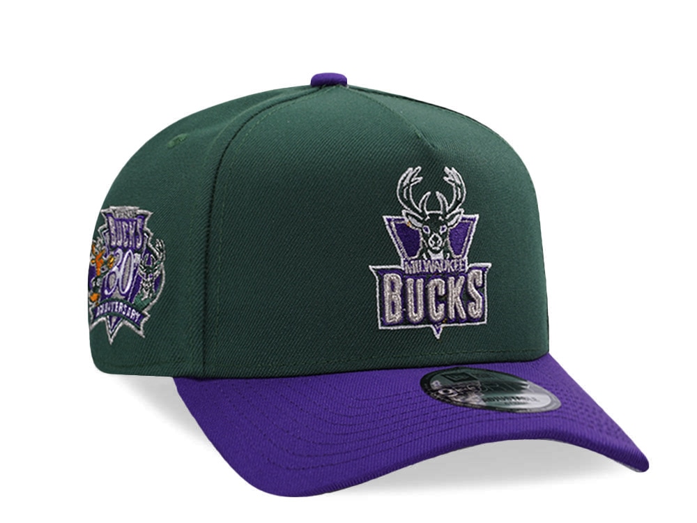 New Era Milwaukee Bucks 30th Anniversary Green Two Tone Edition 9Forty A Frame Snapback Hat