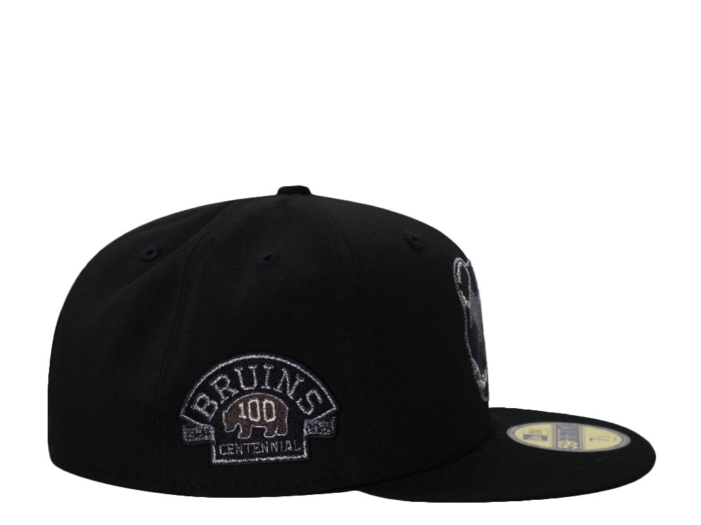 New Era Boston Bruins 100th Anniversary Metallic Black Prime Edition 59Fifty Fitted Hat