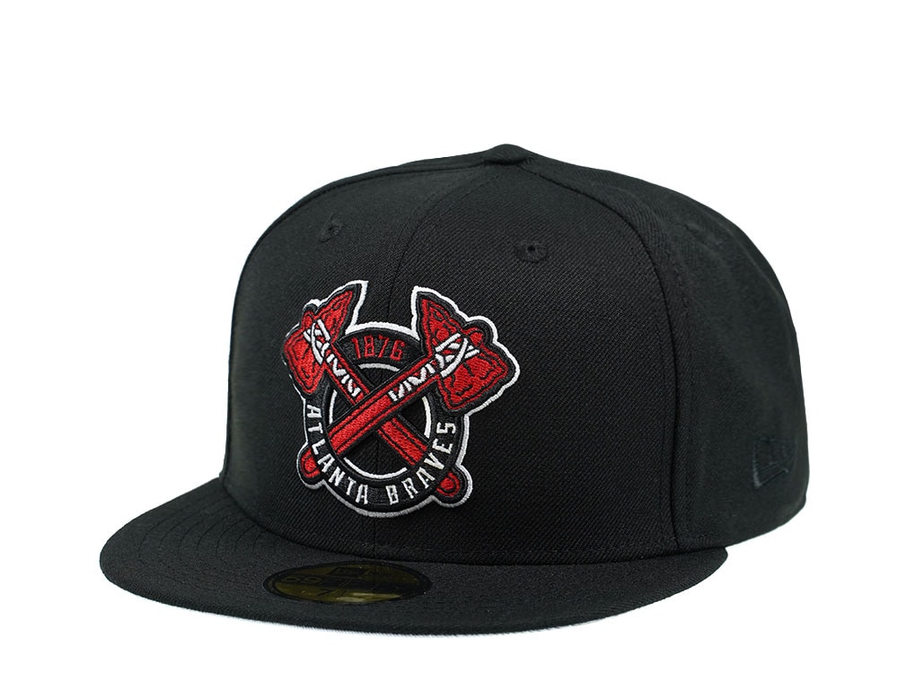New Era Atlanta Braves Black and Red Edition 59Fifty Fitted Hat