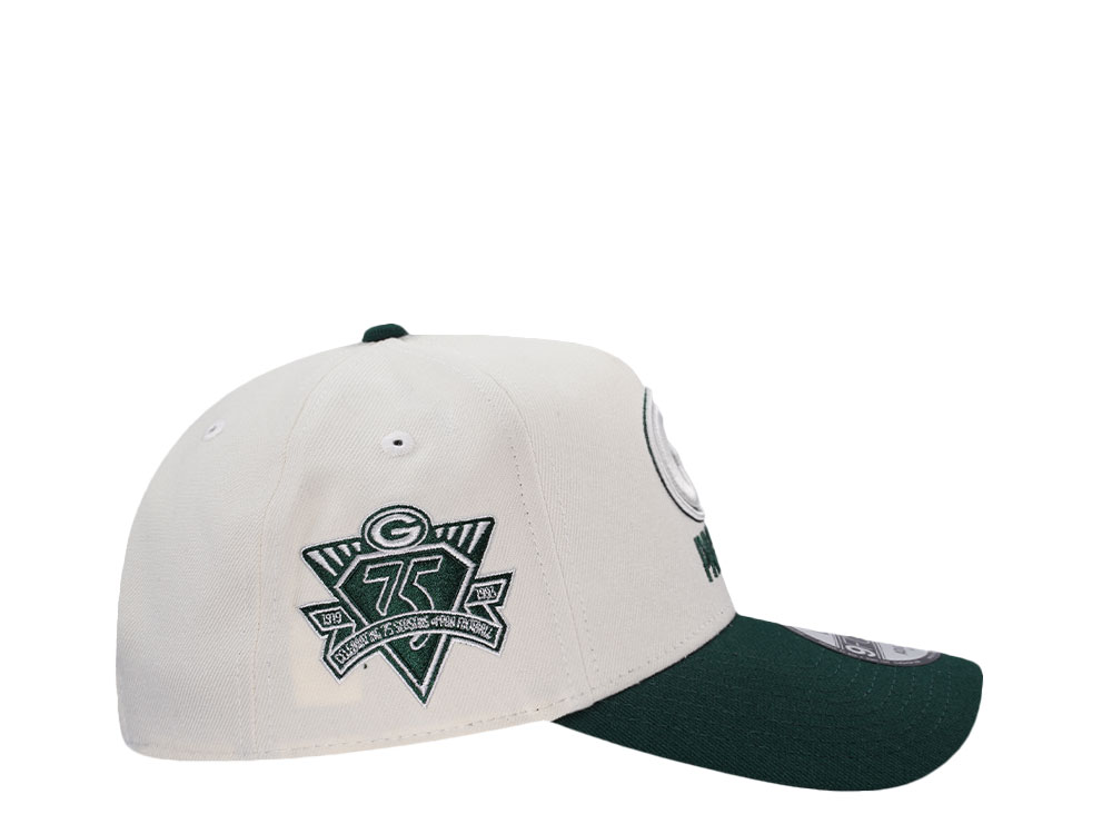 New Era Green Bay Packers 75 Seasons Chrome Two Tone Edition 9Forty A Frame Snapback Hat