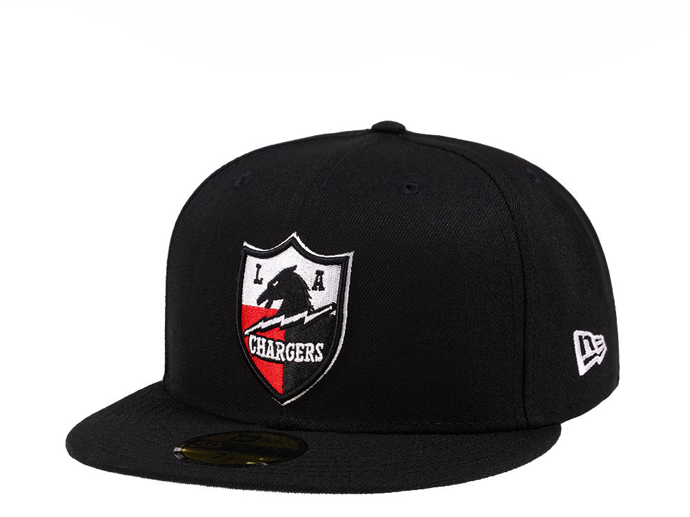 New Era Los Angeles Chargers Throwback Black Crimson Collection 59Fifty Fitted Hat