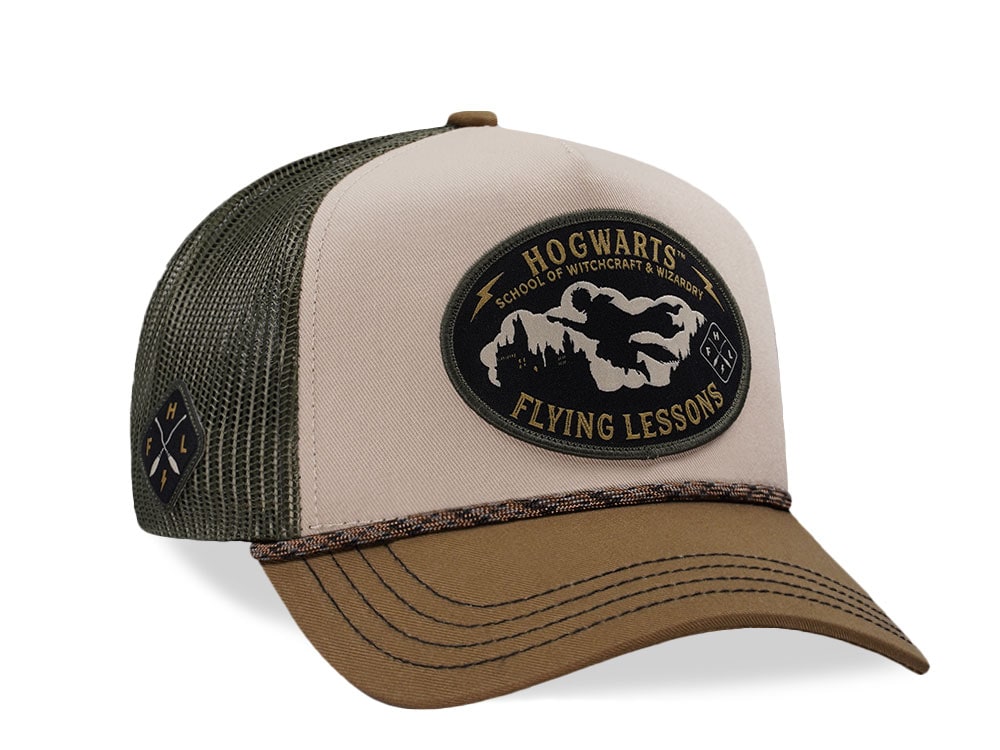 Capslab Harry Potter Hogwarts Flying Lessons Beige Trucker Snapback Hat