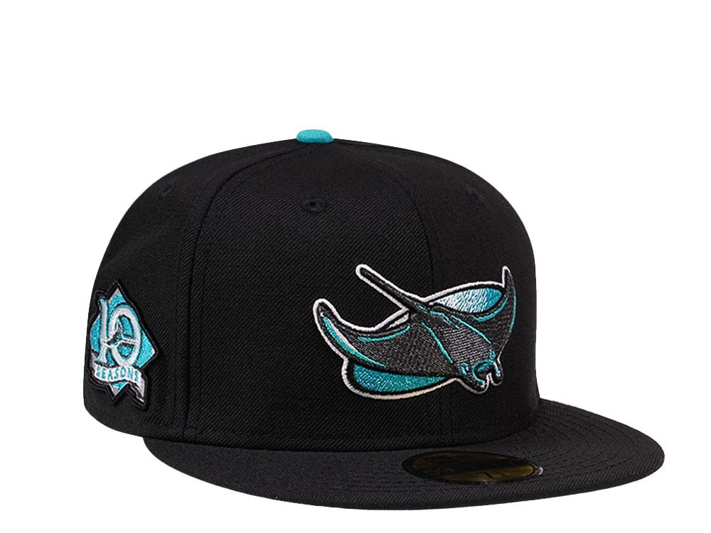 New Era Tampa Bay Rays 10 Seasons Black Pearl  Edition 59Fifty Fitted Hat
