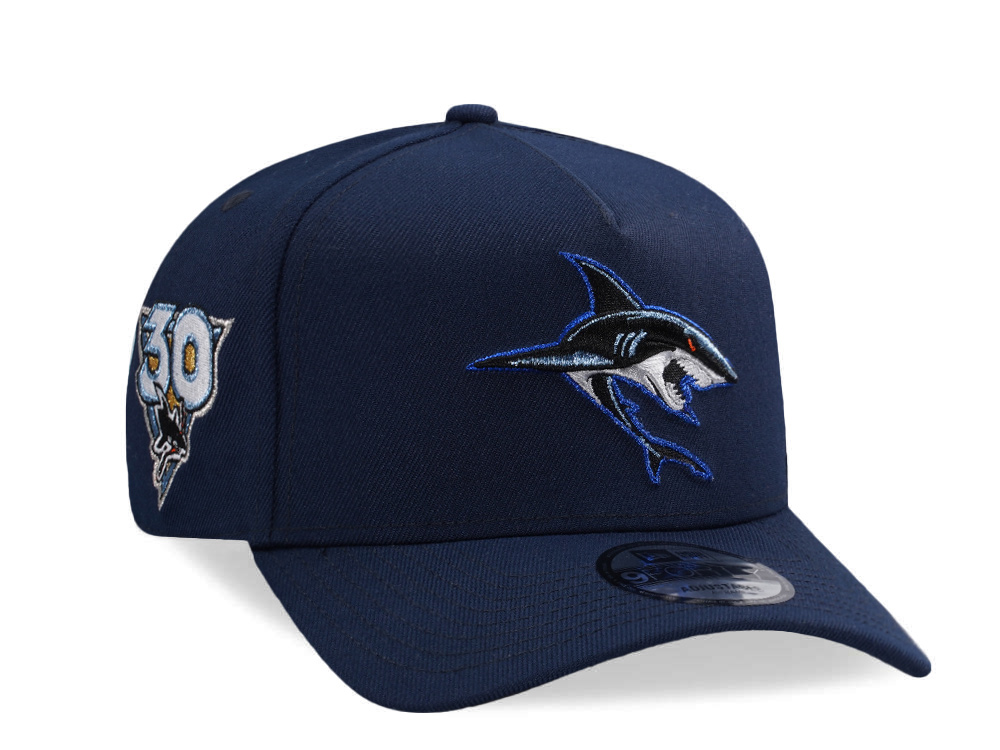 New Era San Jose Sharks 30th Anniversary Ocean Blue Prime Edition 9Forty A Frame Snapback Hat