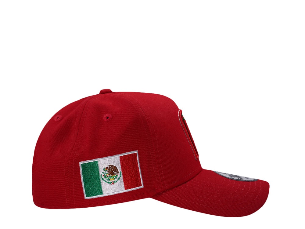 New Era Mexico World Baseball Classic Mexico Scarlet Edition 9Forty A Frame Snapback Hat