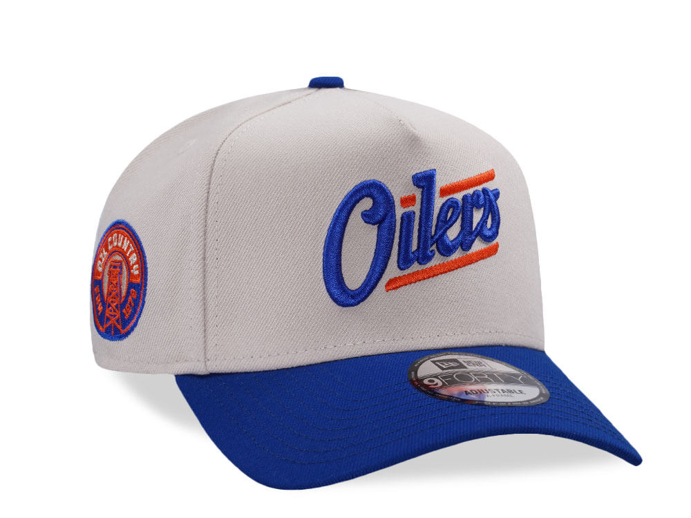 New Era Edmonton Oilers Inaugural Season 1979 Chrome Two Tone Edition 9Forty A Frame Snapback Hat