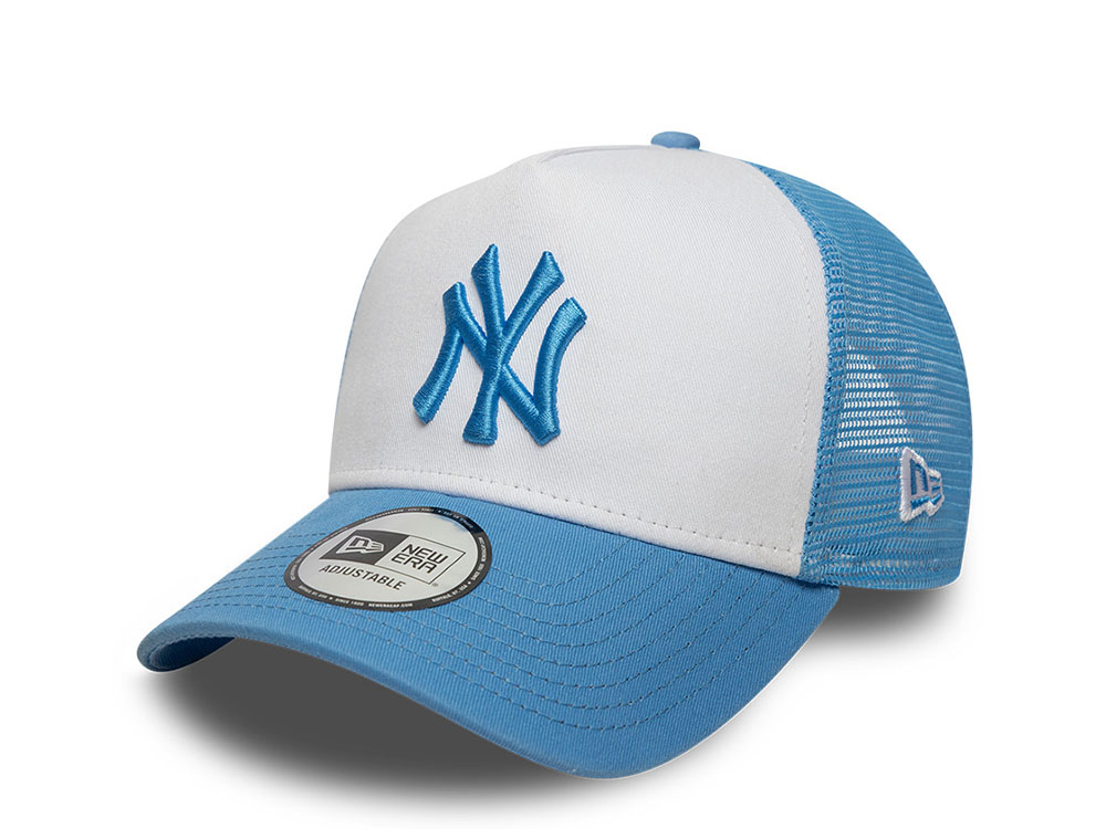 New Era New York Yankees League Essential Light Blue 9Forty A Frame Trucker Snapback Hat