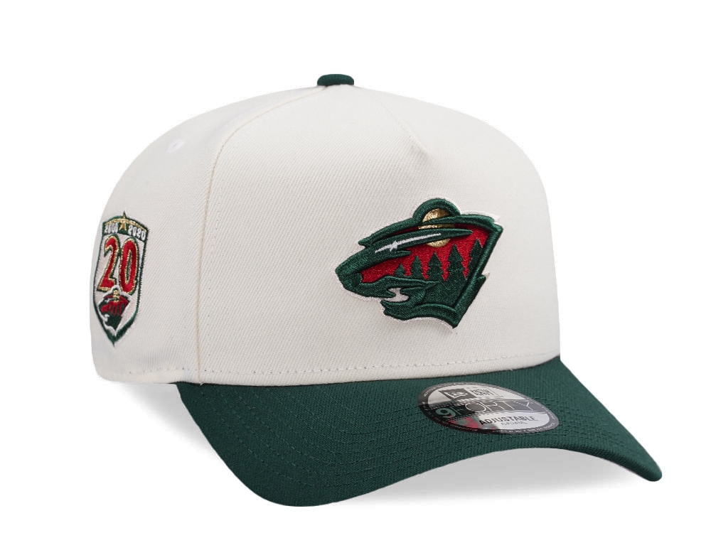 New Era Minnesota Wild 20th Anniversary Chrome Two Tone Edition 9Forty A Frame Snapback Hat