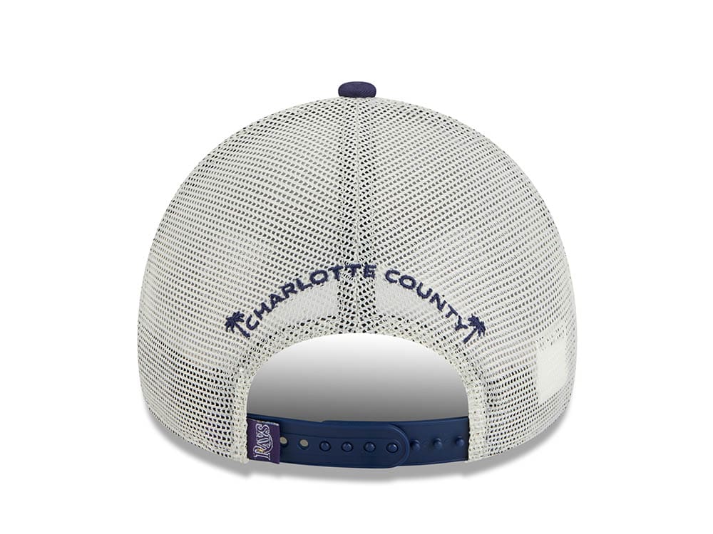 New Era Tampa Bay Rays M Patch Navy 9Forty A Frame Trucker Snapback Hat