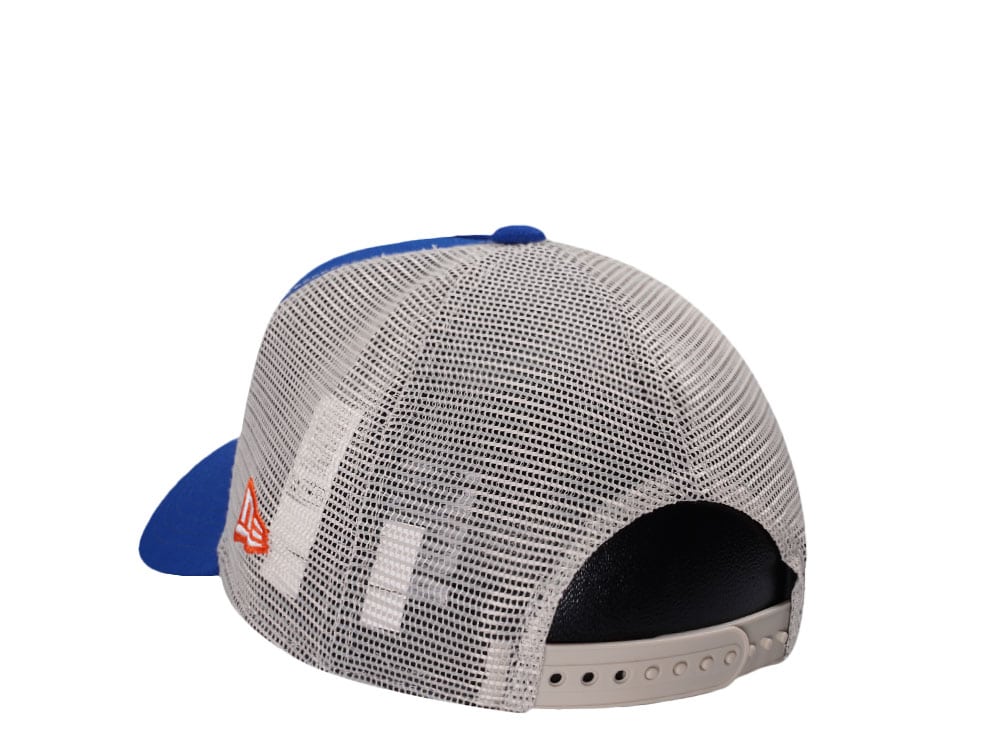 New Era New York Mets Vintage Script Blue Trucker Edition 9Forty A Frame Snapback Hat