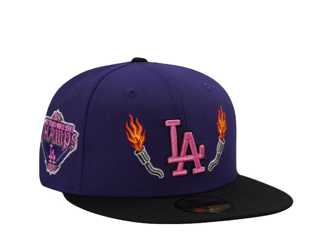 New Era Los Angeles Dodgers World Series Champions 2024 Purple Two Tone Edition 59Fifty Fitted Hat