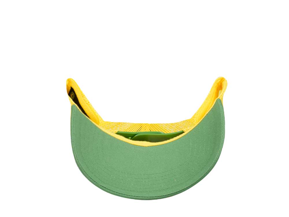 John Deere Logo Mesh Yellow Green Trucker Snapback Hat