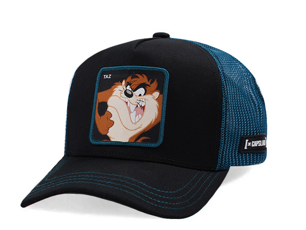 Capslab Looney Tunes Taz Black Trucker Snapback Hat