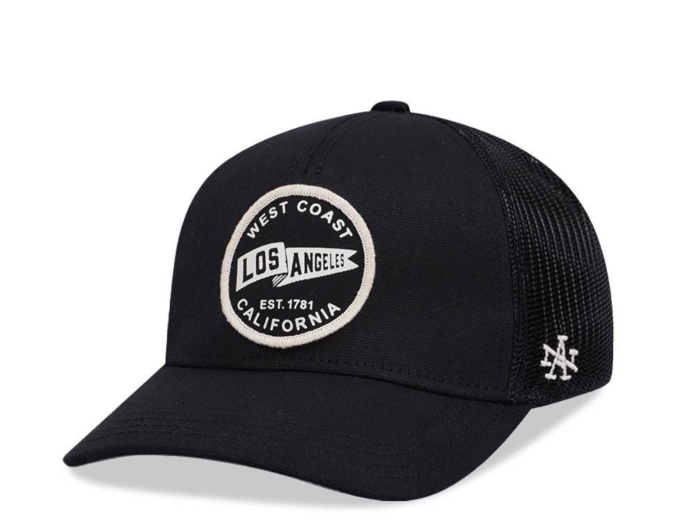 American Needle Los Angeles West Coast Valin Black Trucker Snapback Hat