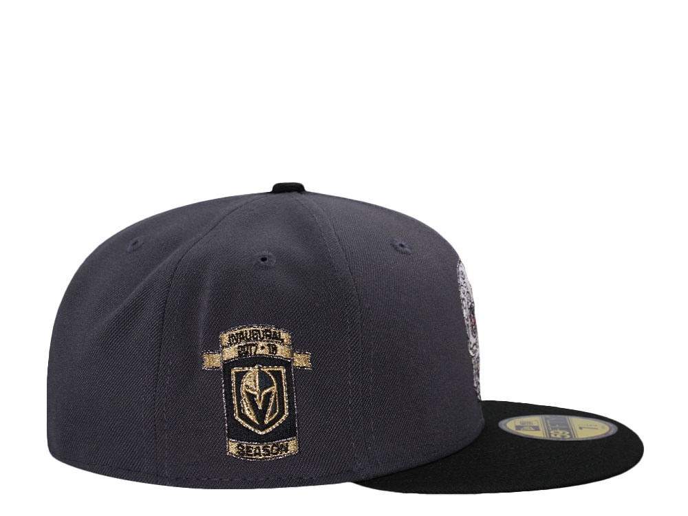New Era Vegas Golden Knights Inaugural Season 2017 Graphite Skull Two Tone Edition 59Fifty Fitted Hat