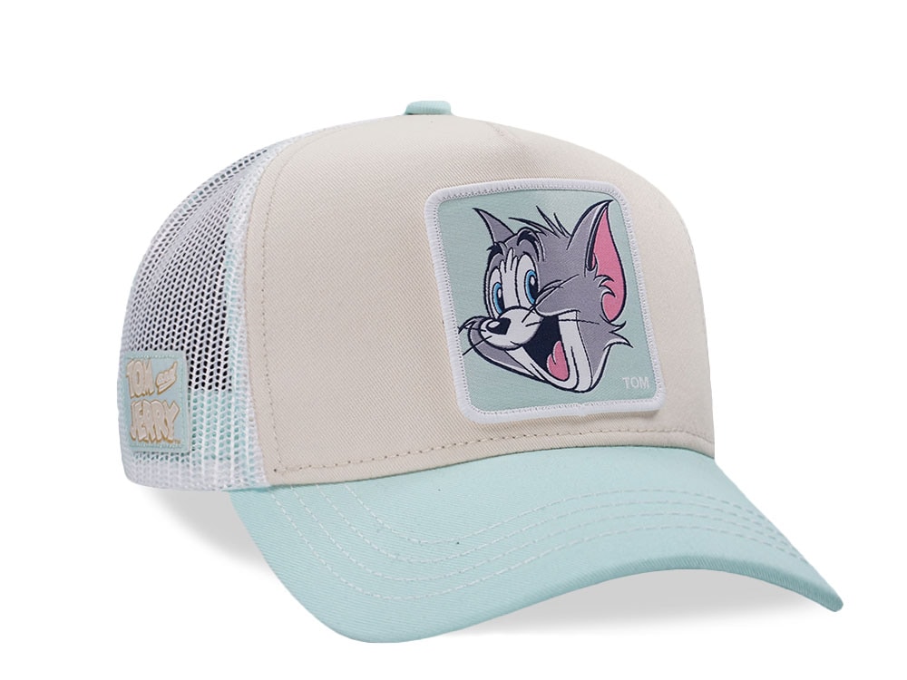 Capslab Tom and Jerry Beige Trucker Snapback Hat