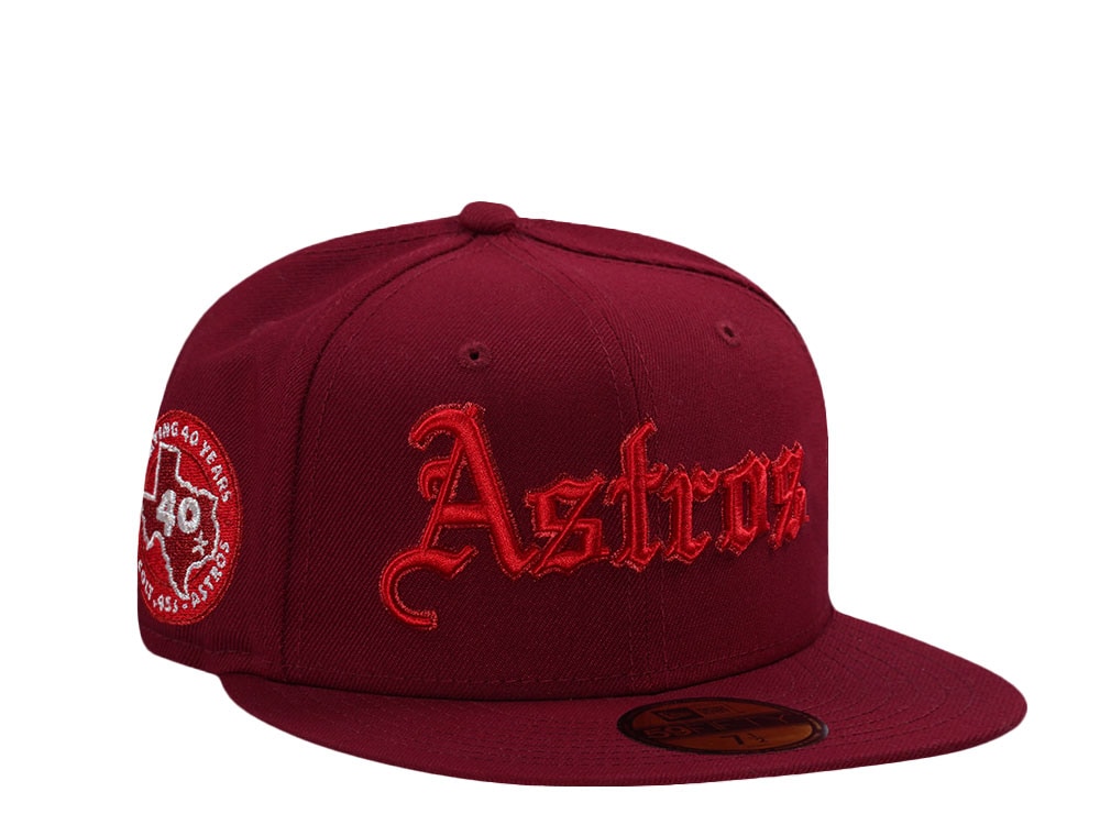 New Era Houston Astros 40th Anniversary Script Red Prime Edition 59Fifty Fitted Hat