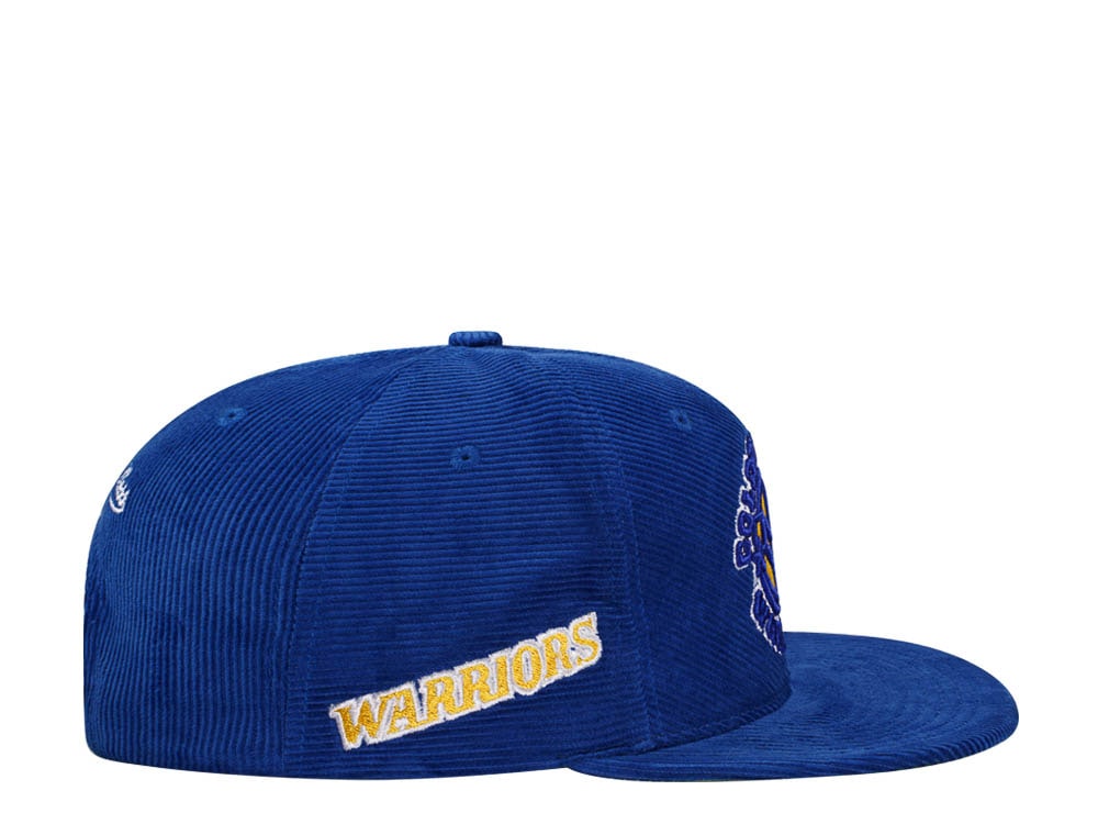 Mitchell & Ness Golden State Warriors Blue Cord Hardwood Classic Snapback Hat